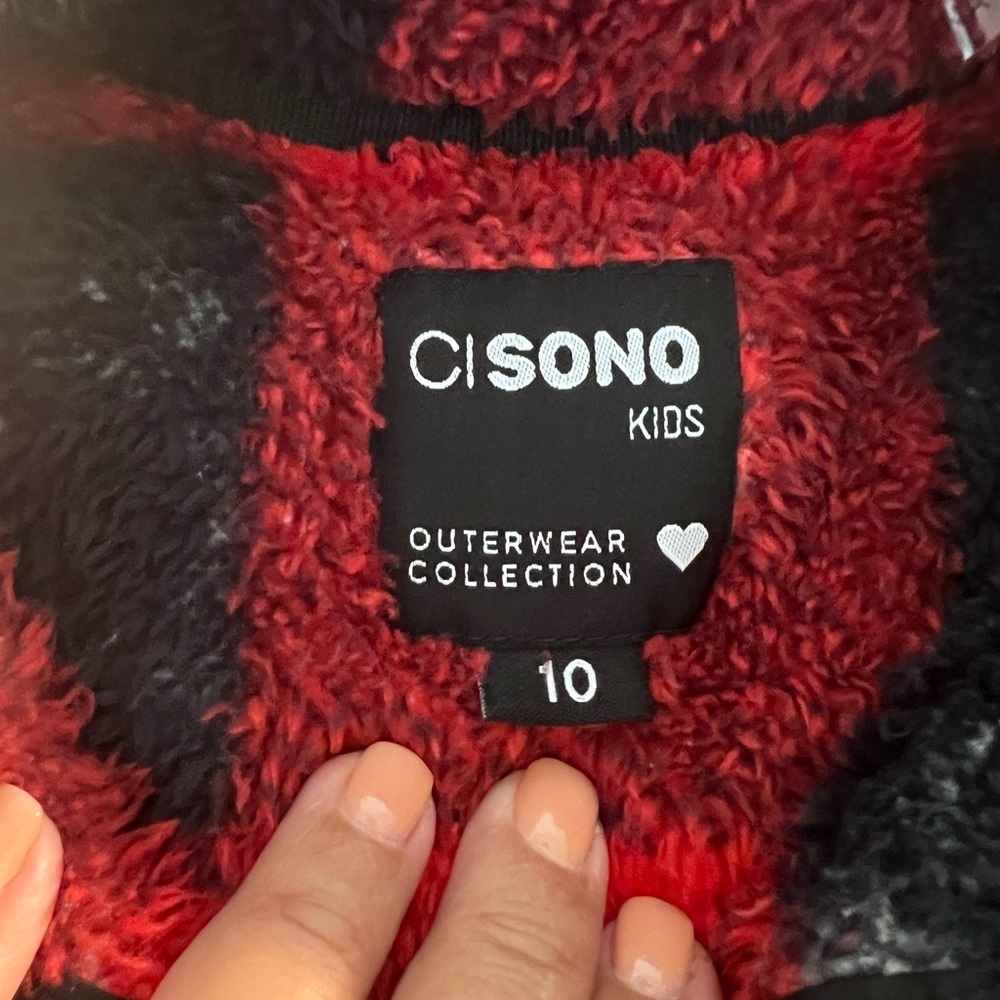 Sono Kids Red and Black Outerwear Fleece - Picture 2 of 2